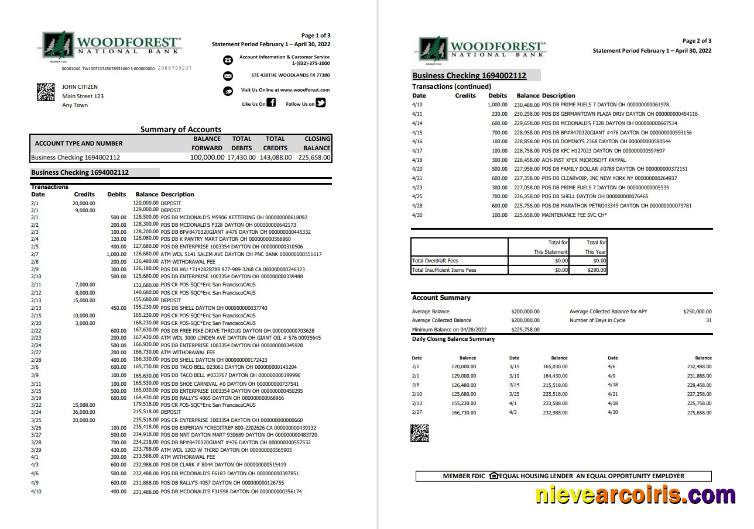 USA Woodforest xls 3 pages